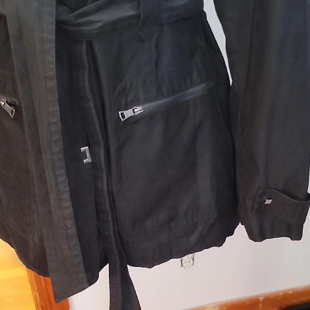 Jones New York Black Trench Coat with Belt - Picture 5 of 14